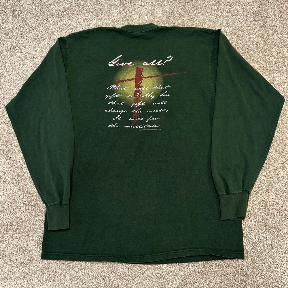 Vintage What If I Give All Ray Boltz Tshirt Long Sleeve Men Siz XL 90s Christian